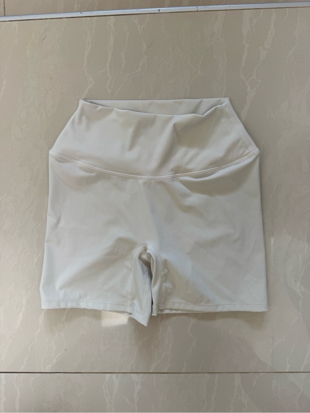High-Waist White Women's Bike Shorts - Sleek Support